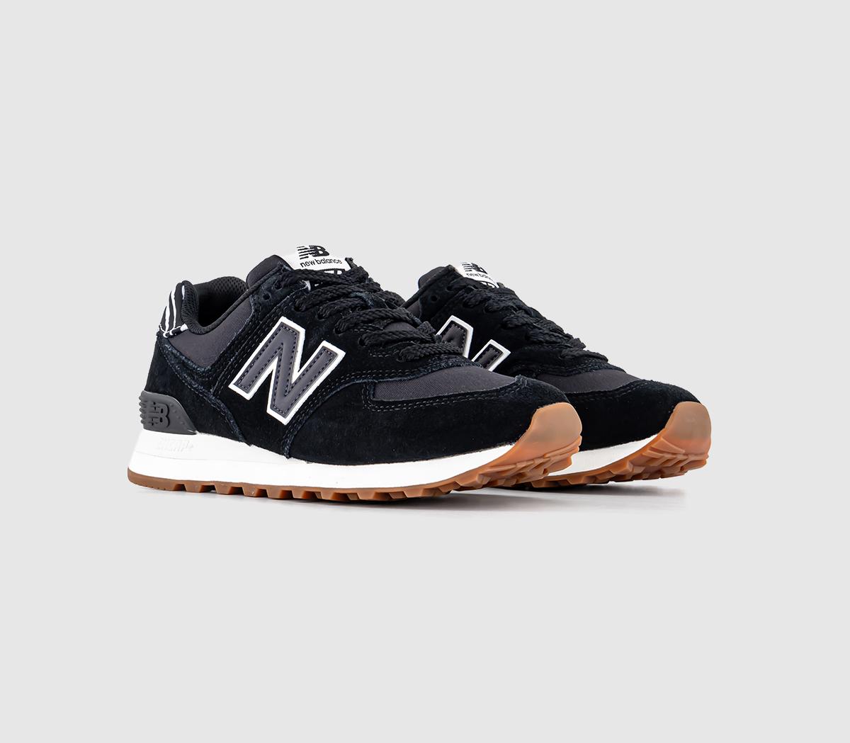 New Balance574 TrainersBlack White Zebra Gum