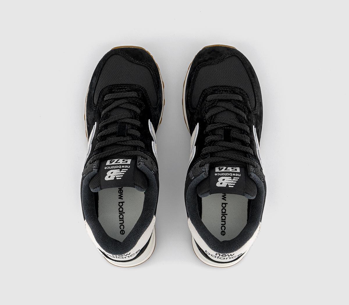 New Balance574 Trainers New Balance574 TrainersBlack Black White Gum