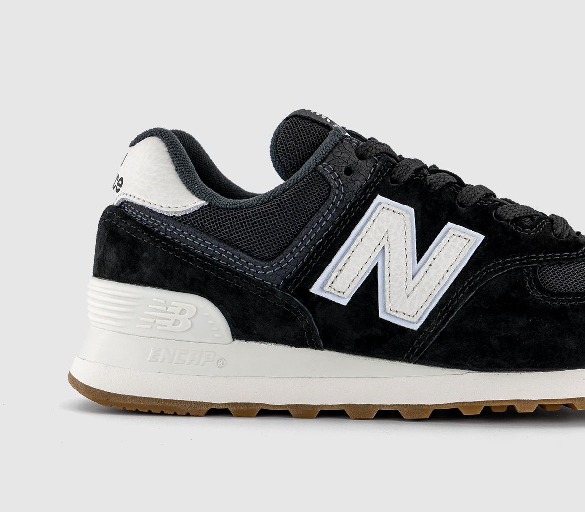 New Balance574 Trainers New Balance574 TrainersBlack Black White Gum