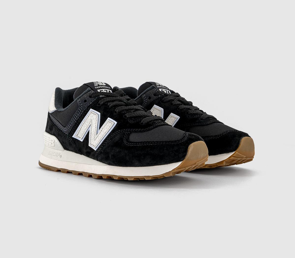 New Balance574 Trainers New Balance574 TrainersBlack Black White Gum