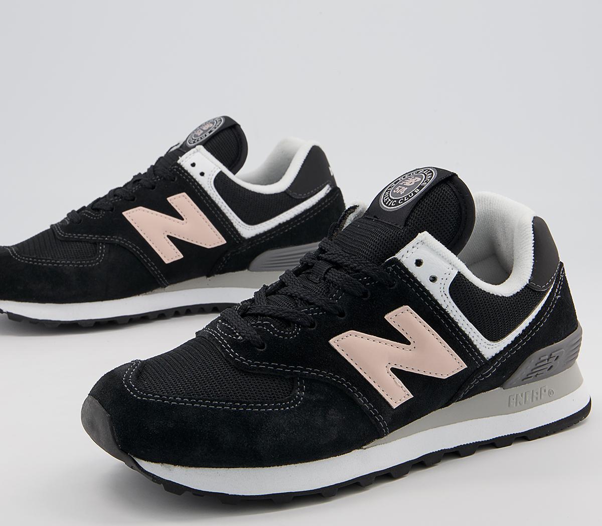 New Balance 574 Trainers Black Peach - Women's Trainers