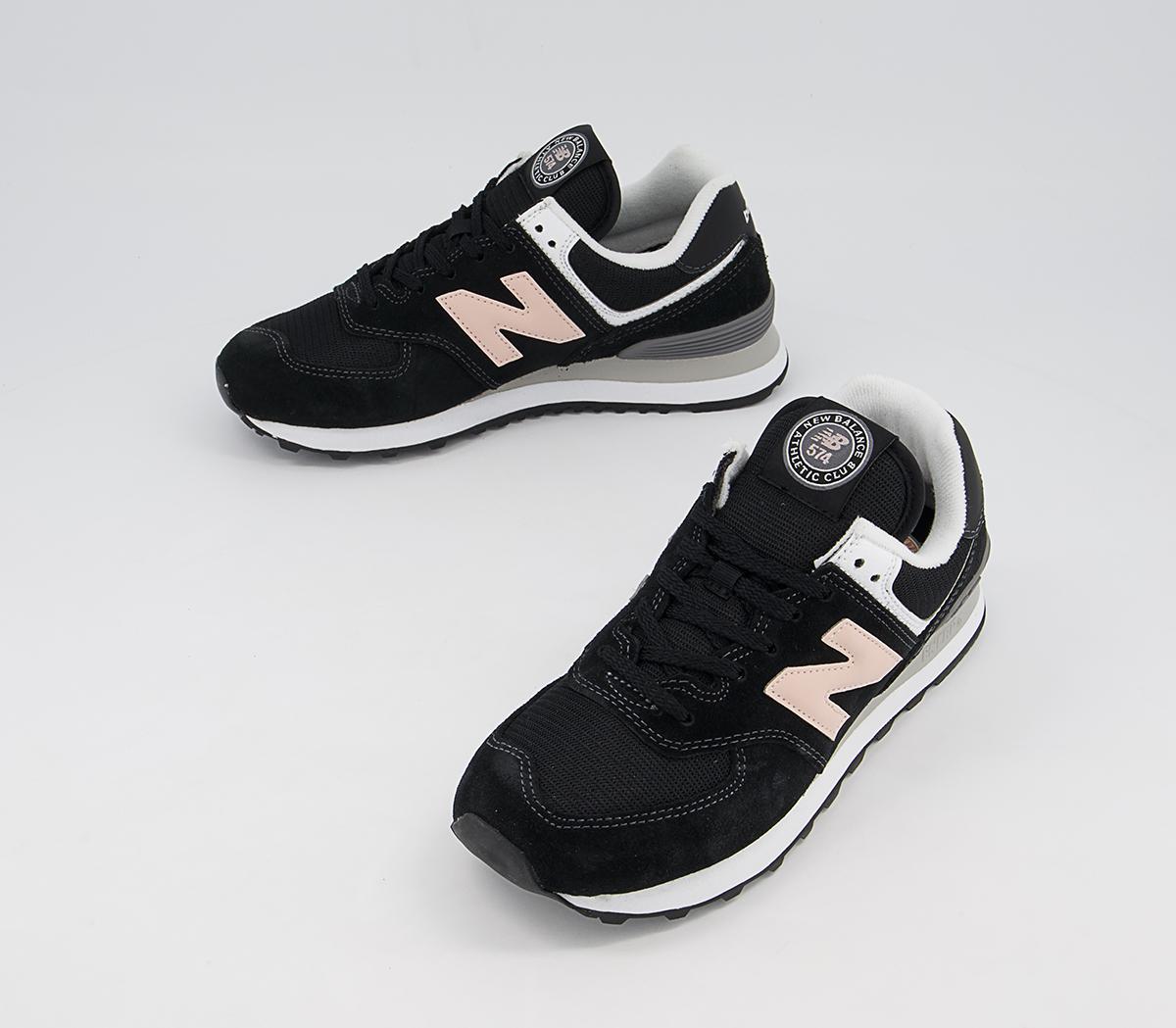 New Balance 574 Trainers Black Peach - Women's Trainers