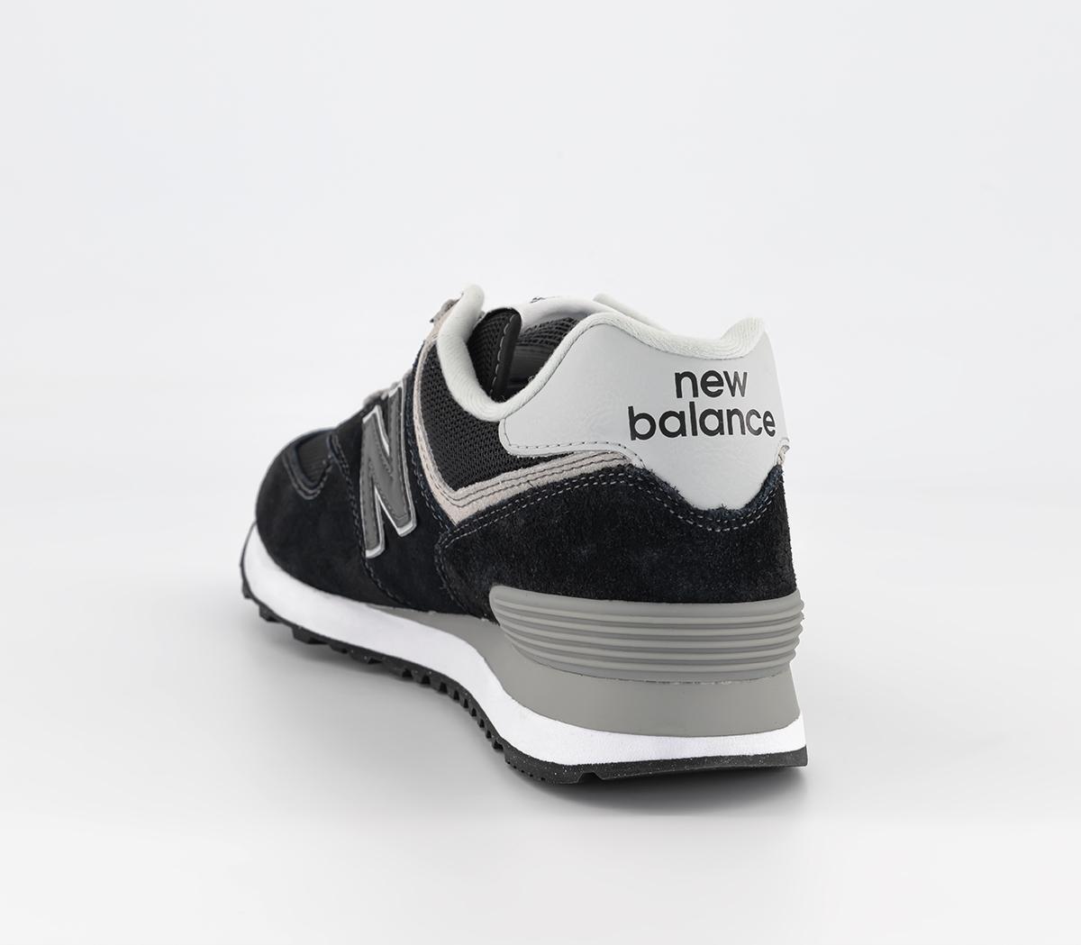 New Balance574 Trainers Black Grey White Green Leaf