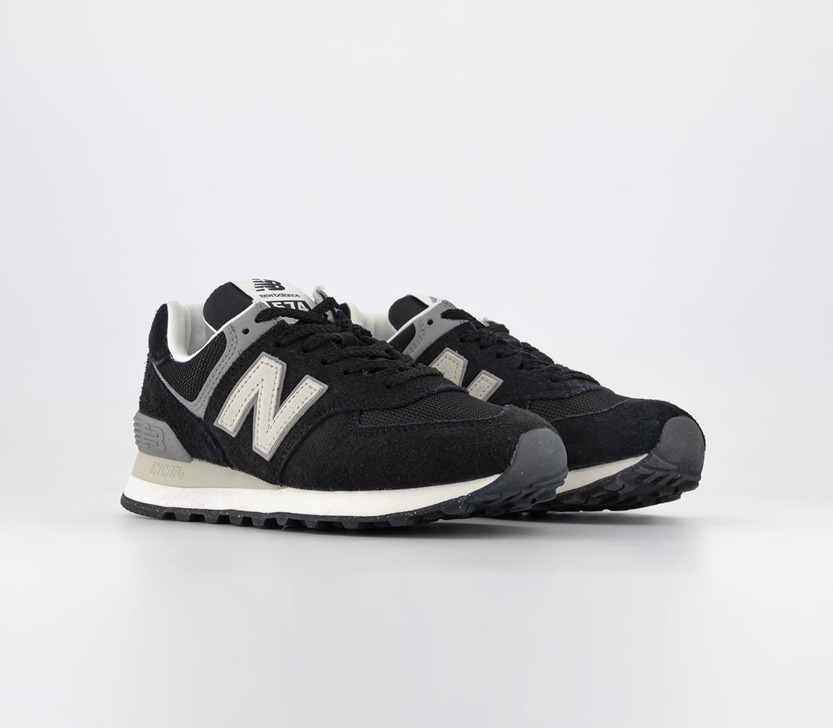 New Balance 574 Trainers Black Silver Grey - Men's Trainers