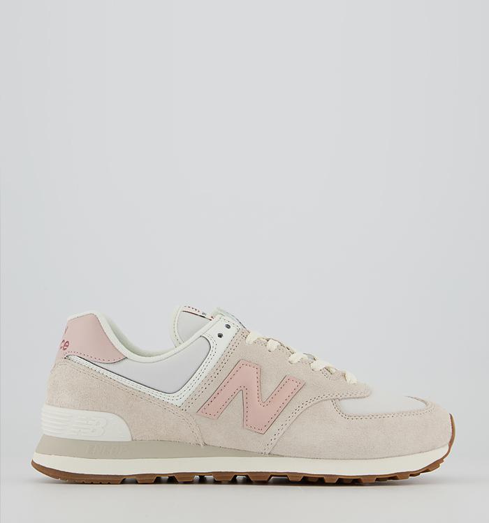 New Balance 574 Trainers Off White Pink