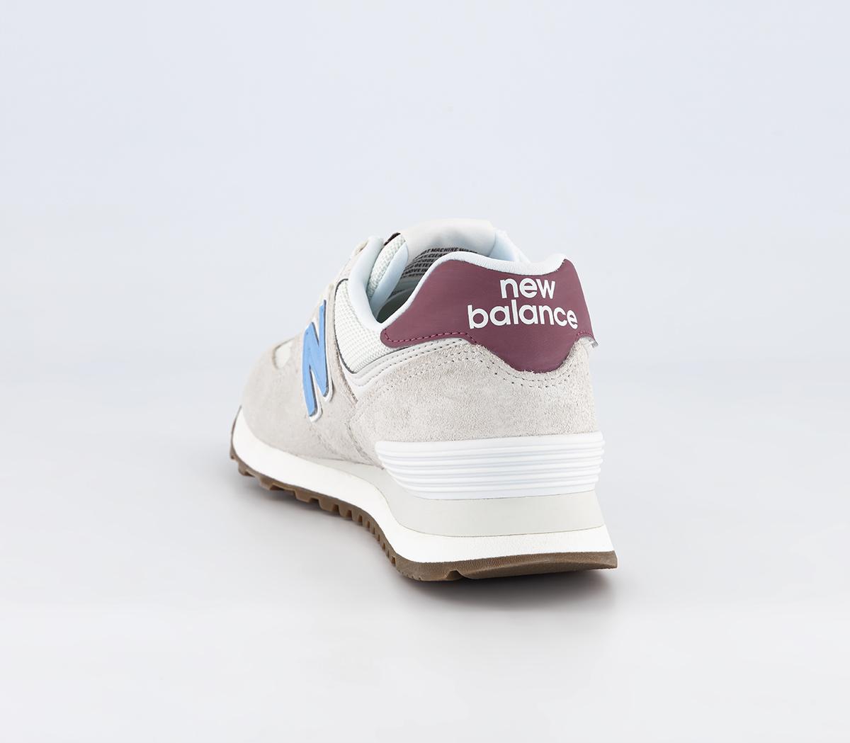 New Balance574 Trainers Sea Salt White Blue Burguny