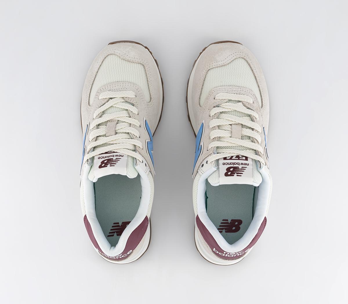 New Balance574 Trainers Sea Salt White Blue Burguny