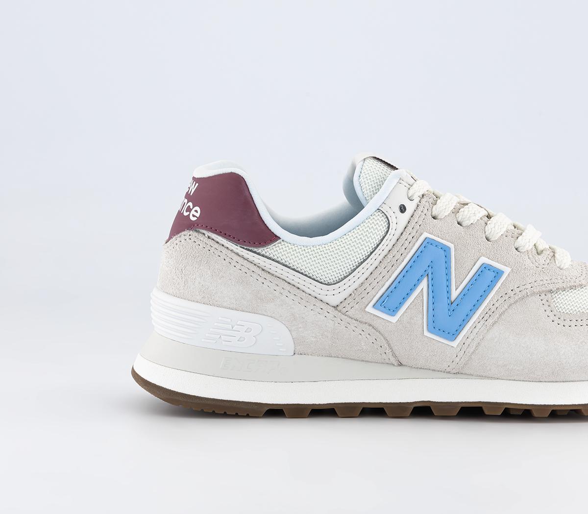 New Balance574 Trainers Sea Salt White Blue Burguny