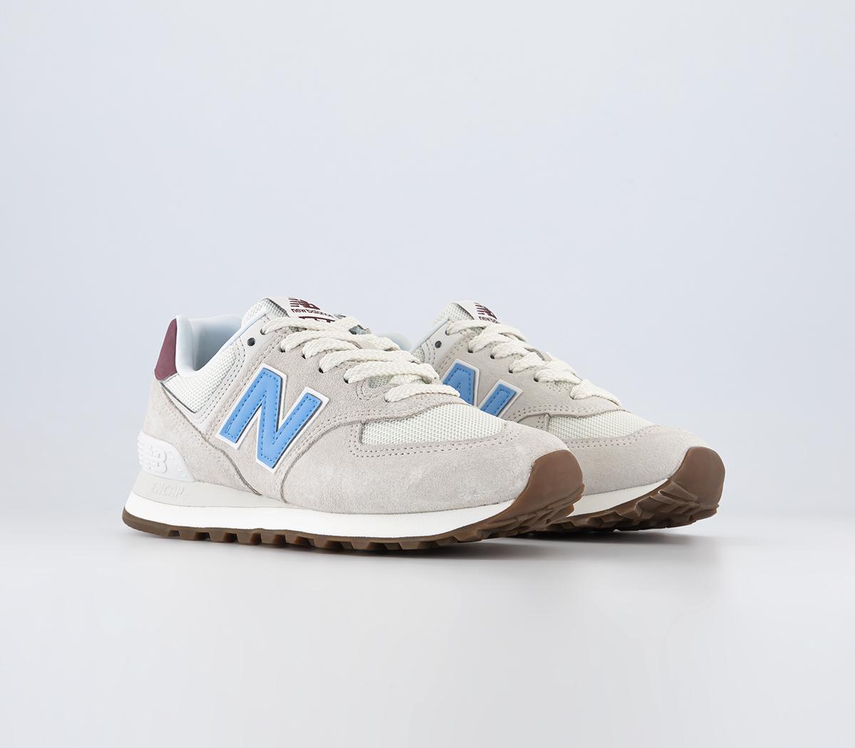 New Balance574 Trainers Sea Salt White Blue Burguny