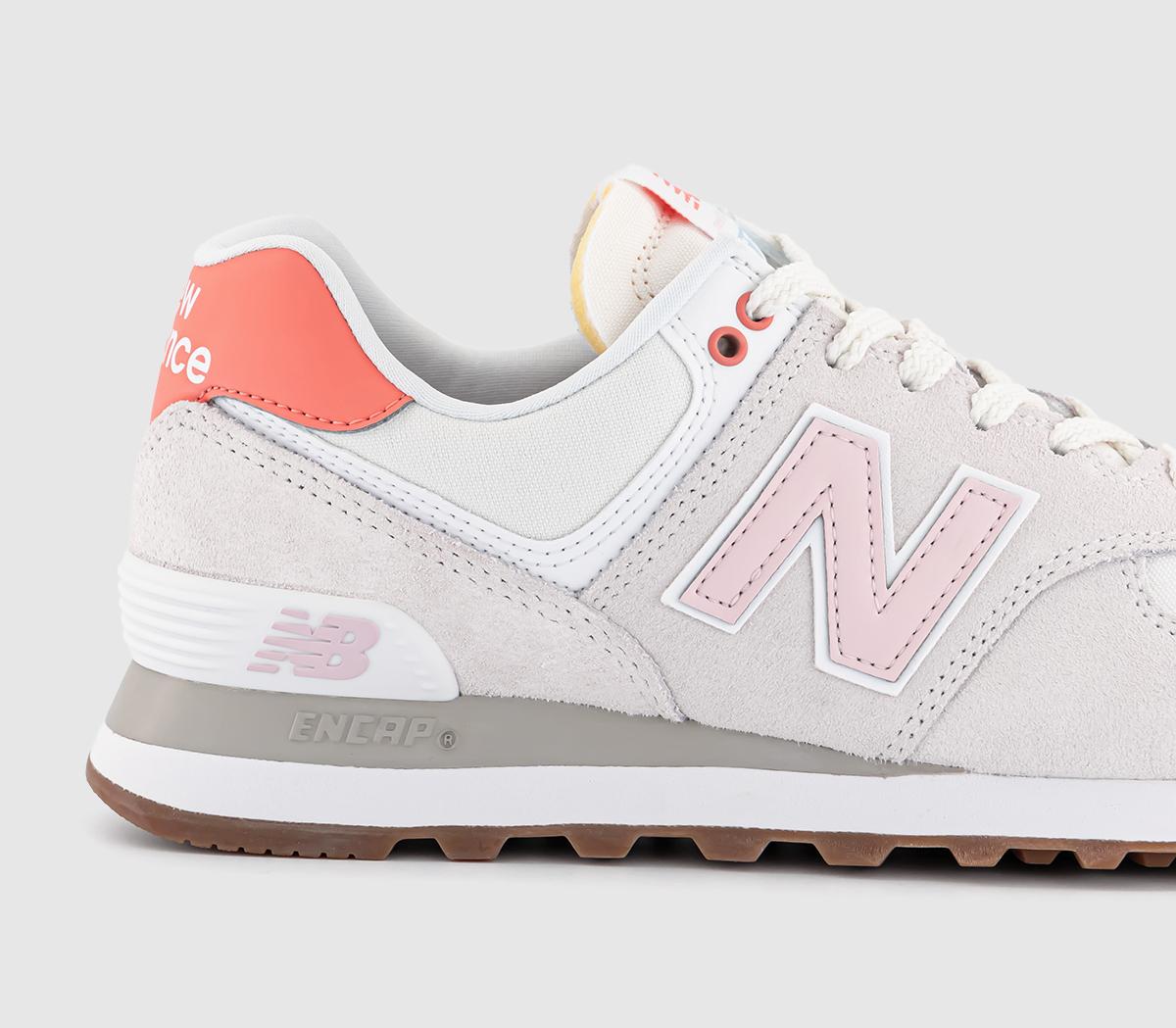 New Balance 574 Trainers New Balance 574 Trainers White Sea Salt Pink