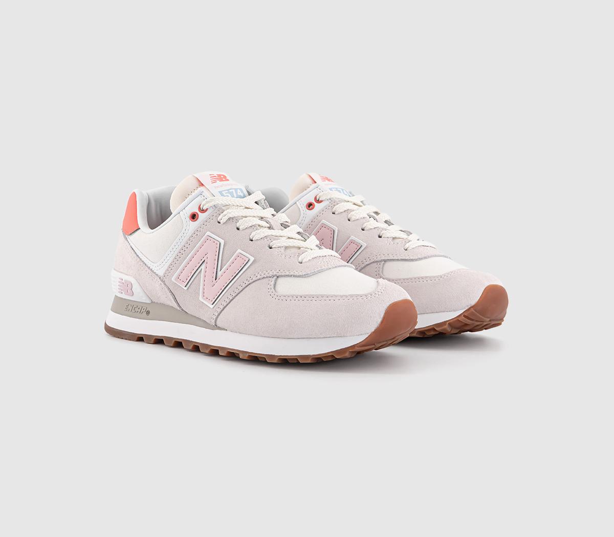 New Balance 574 Trainers New Balance 574 Trainers White Sea Salt Pink