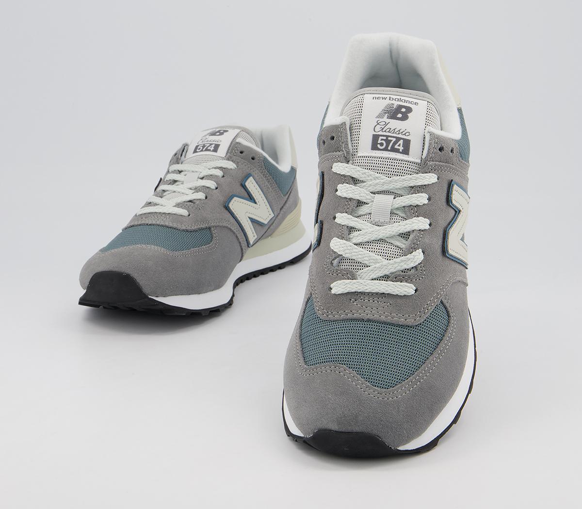 New Balance 574 Trainers Grey Teal - New Balance 574