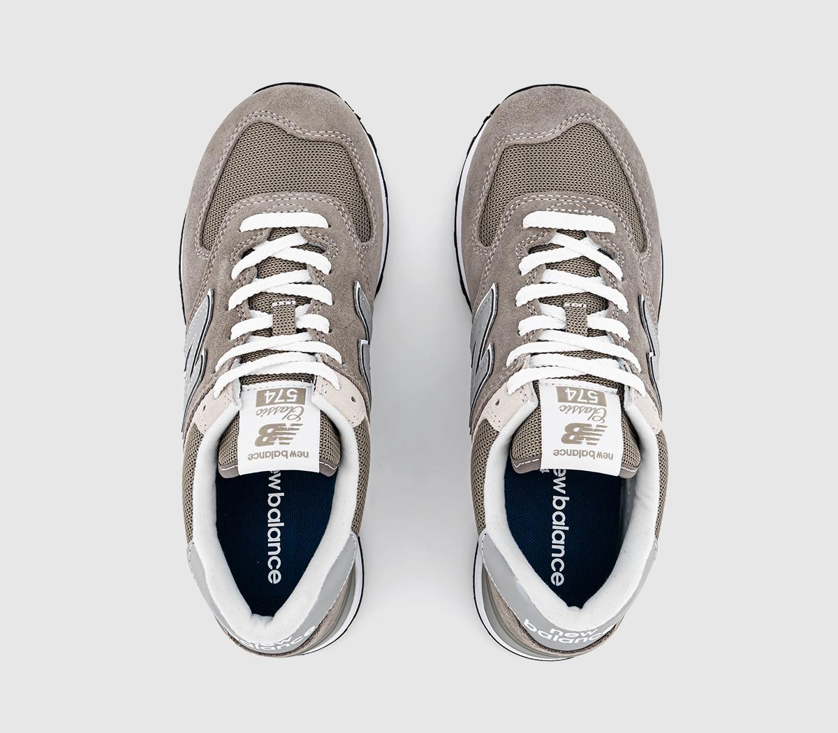 New Balance 574 Trainers New Balance 574 Trainers Grey White Green Leaf