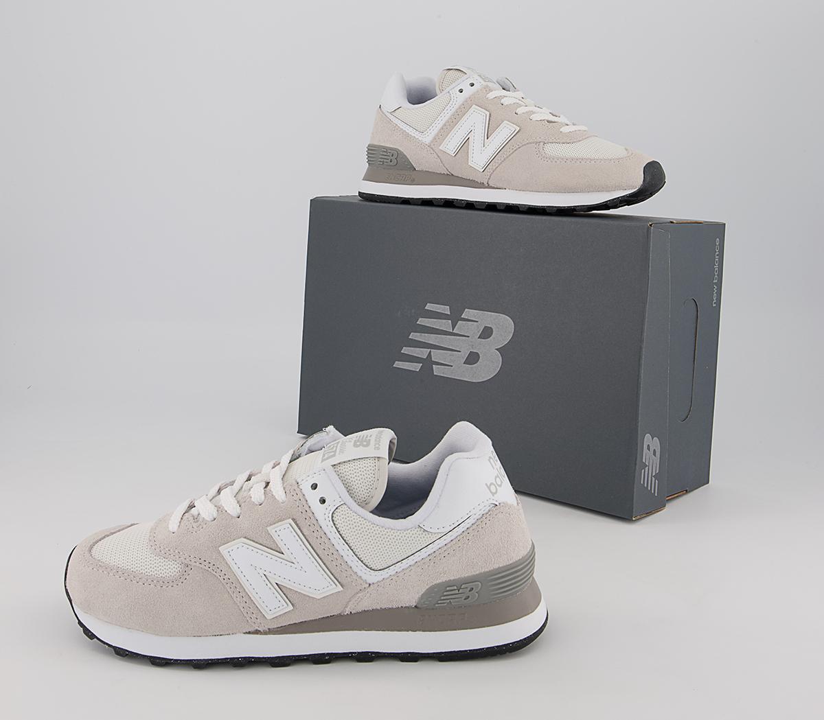 New Balance 574 Trainers New Balance 574 Trainers Light Grey White Black Green Leaf