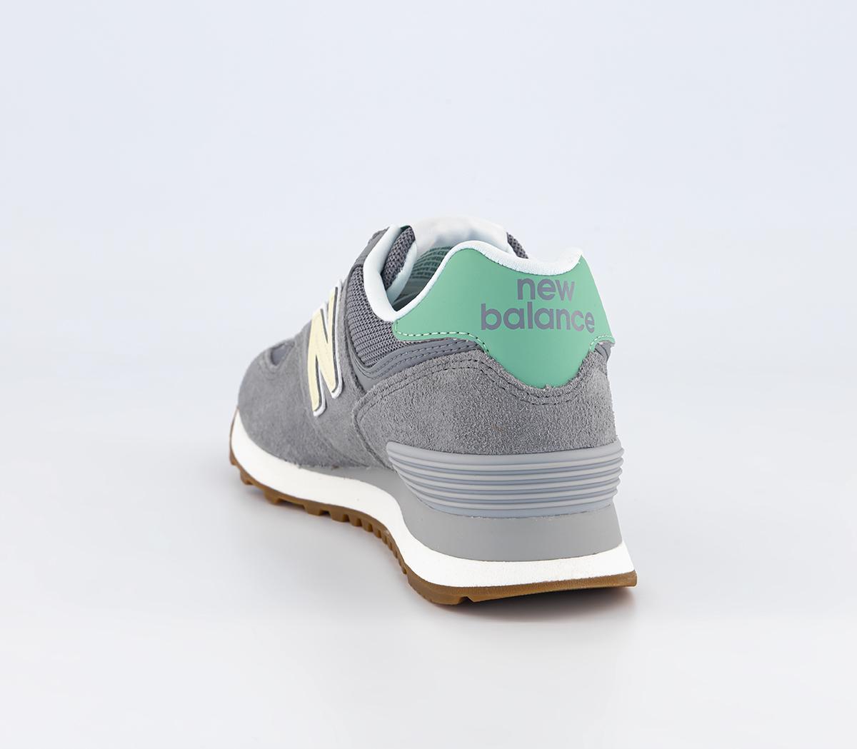 New Balance574 Trainers Slate Grey Green Offwhite Gum