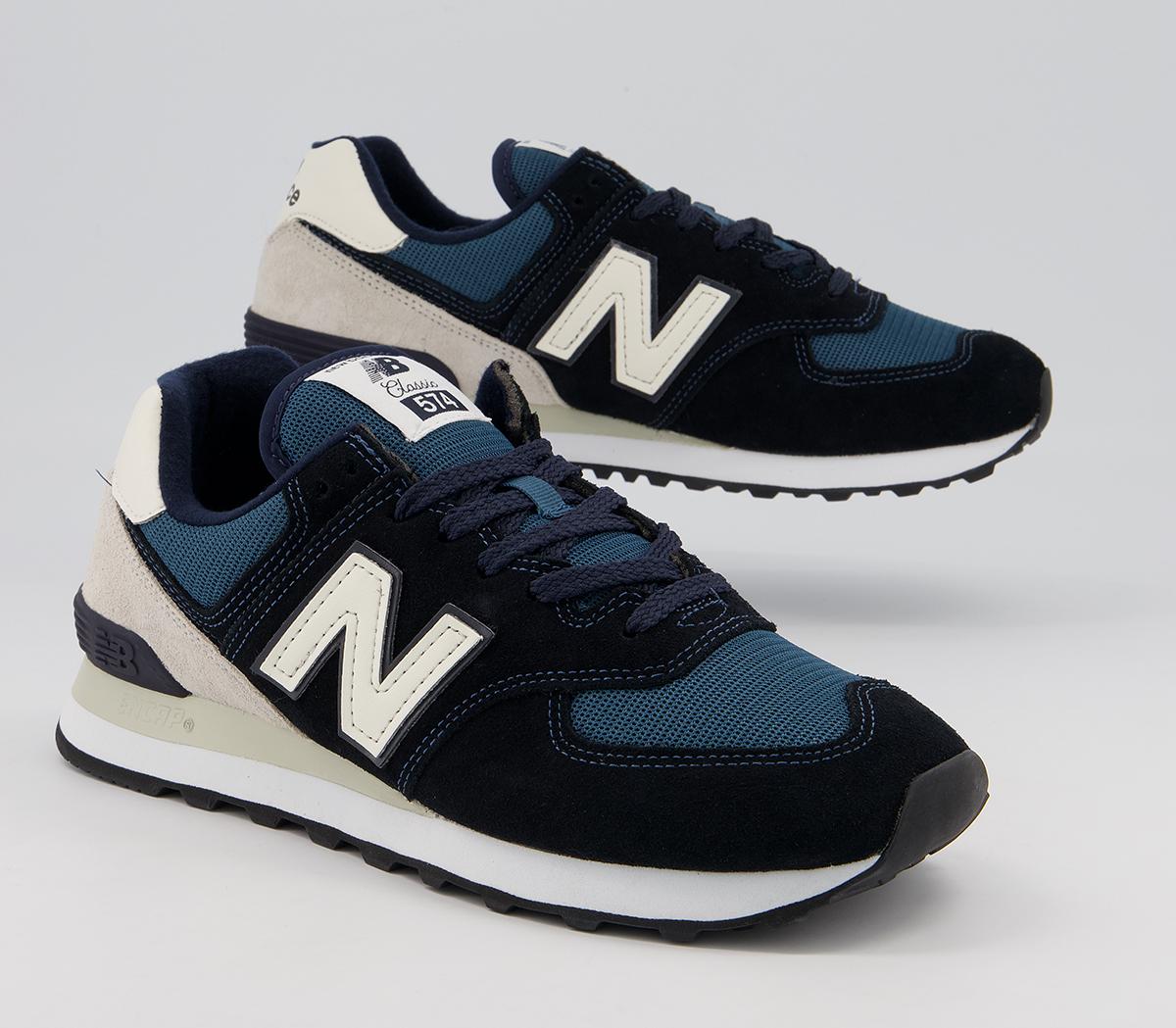 New Balance 574 Trainers Navy White - New Balance 574