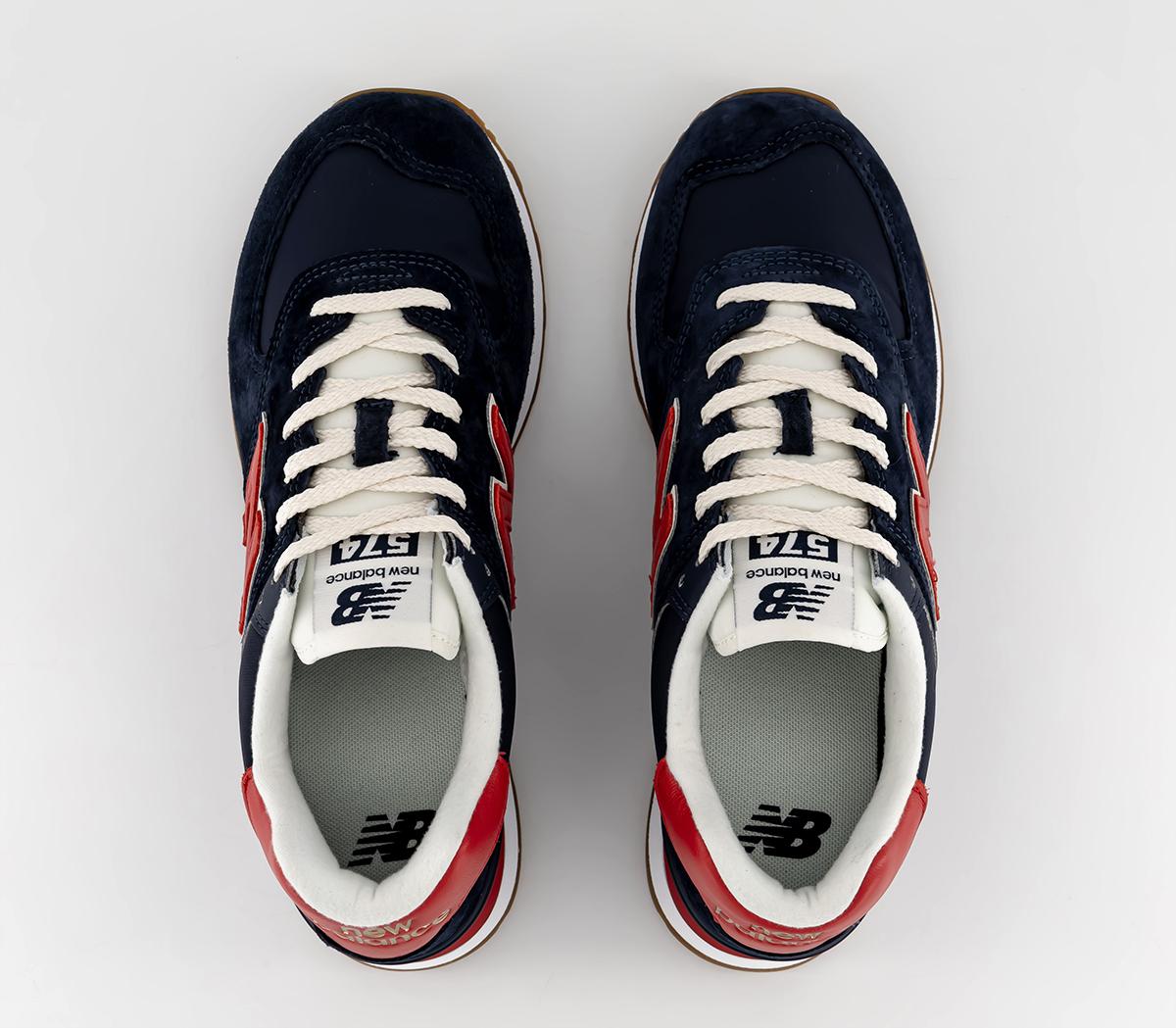 New Balance 574 Trainers Navy Red - Men's Trainers