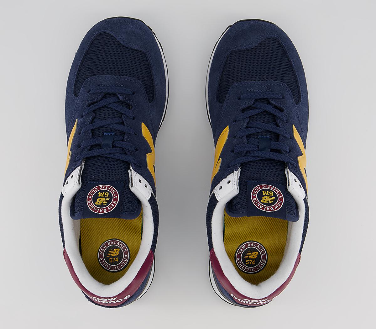 New Balance 574 Trainers New Balance 574 Trainers Navy Yellow Burgundy