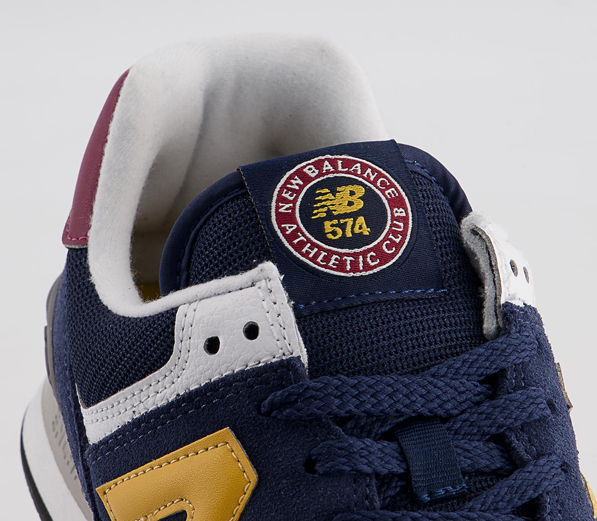New Balance 574 Trainers New Balance 574 Trainers Navy Yellow Burgundy