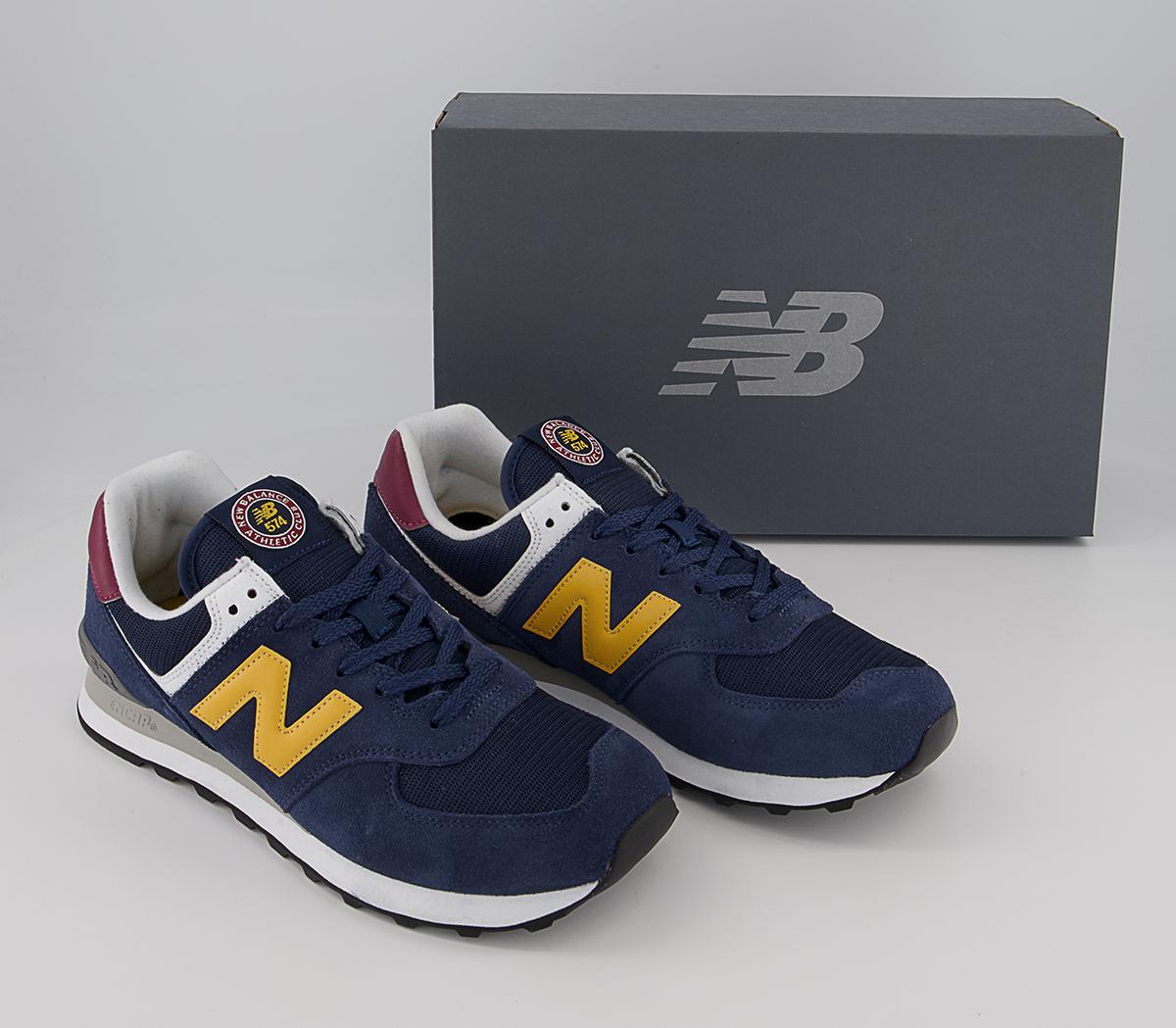 New Balance 574 Trainers New Balance 574 Trainers Navy Yellow Burgundy