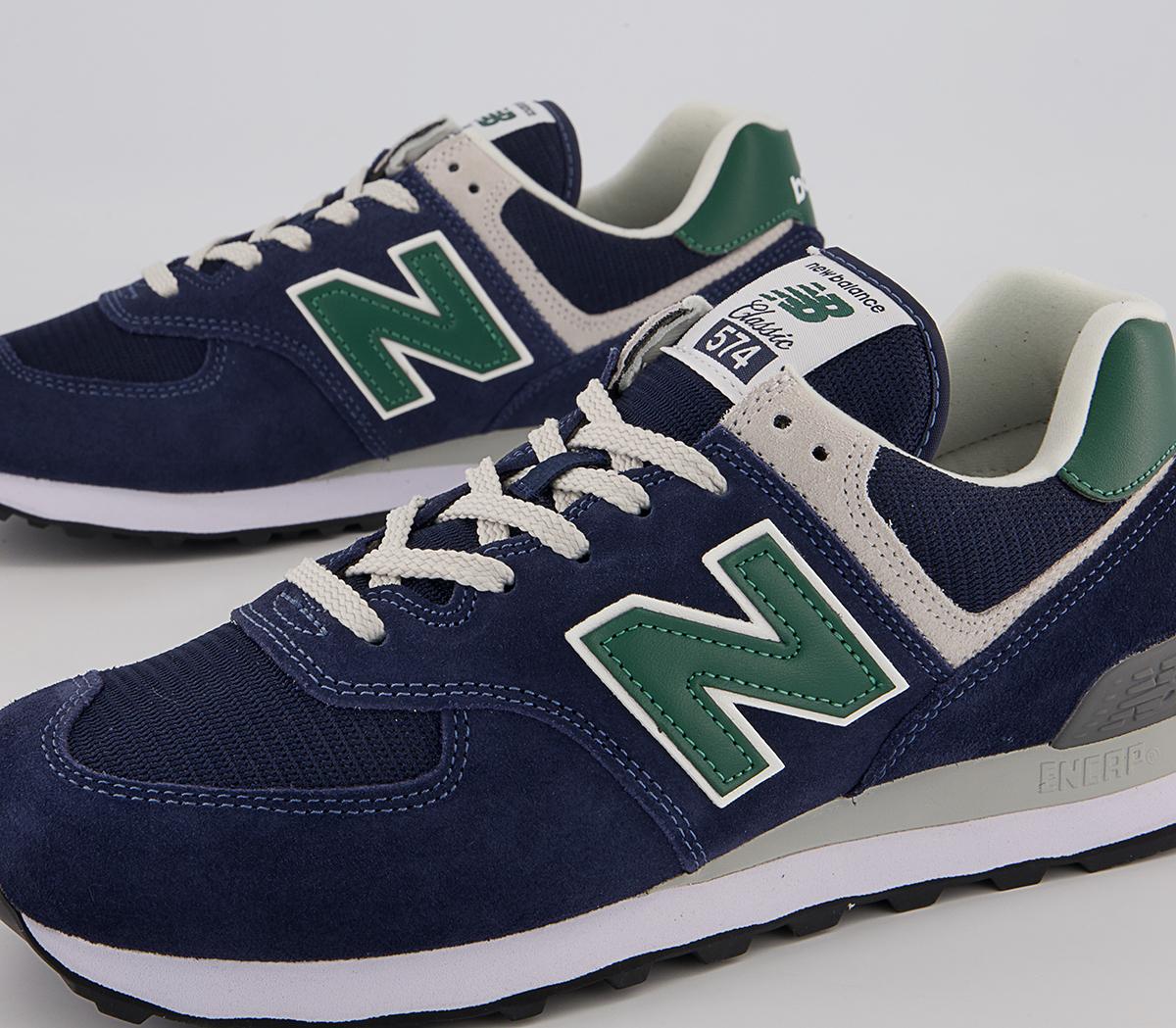 New Balance 574 Trainers Navy Green White Grey New Balance 574