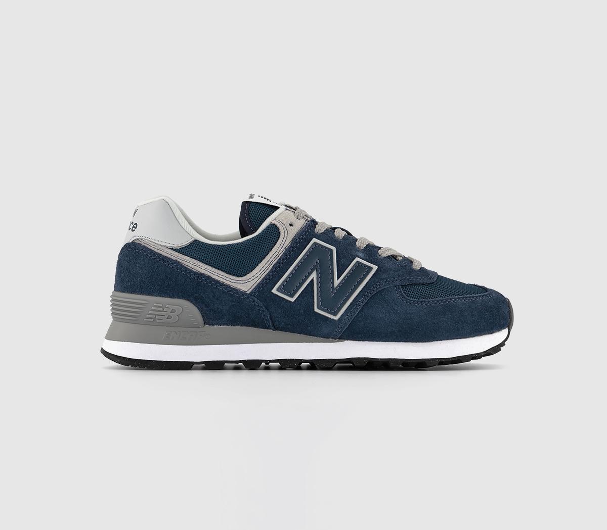 New Balance Mens 574 Trainers Navy Grey Green Leaf In Blue, 6