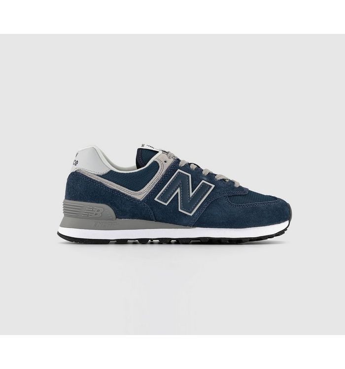 New Balance Kids 574 Trainers Navy Grey Green Leaf In Blue