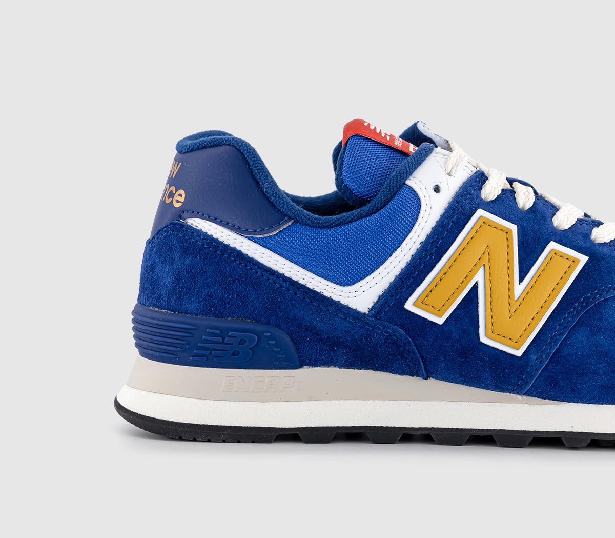 New Balance 574 Trainers Royal Blue Blue Yellow Men's Trainers