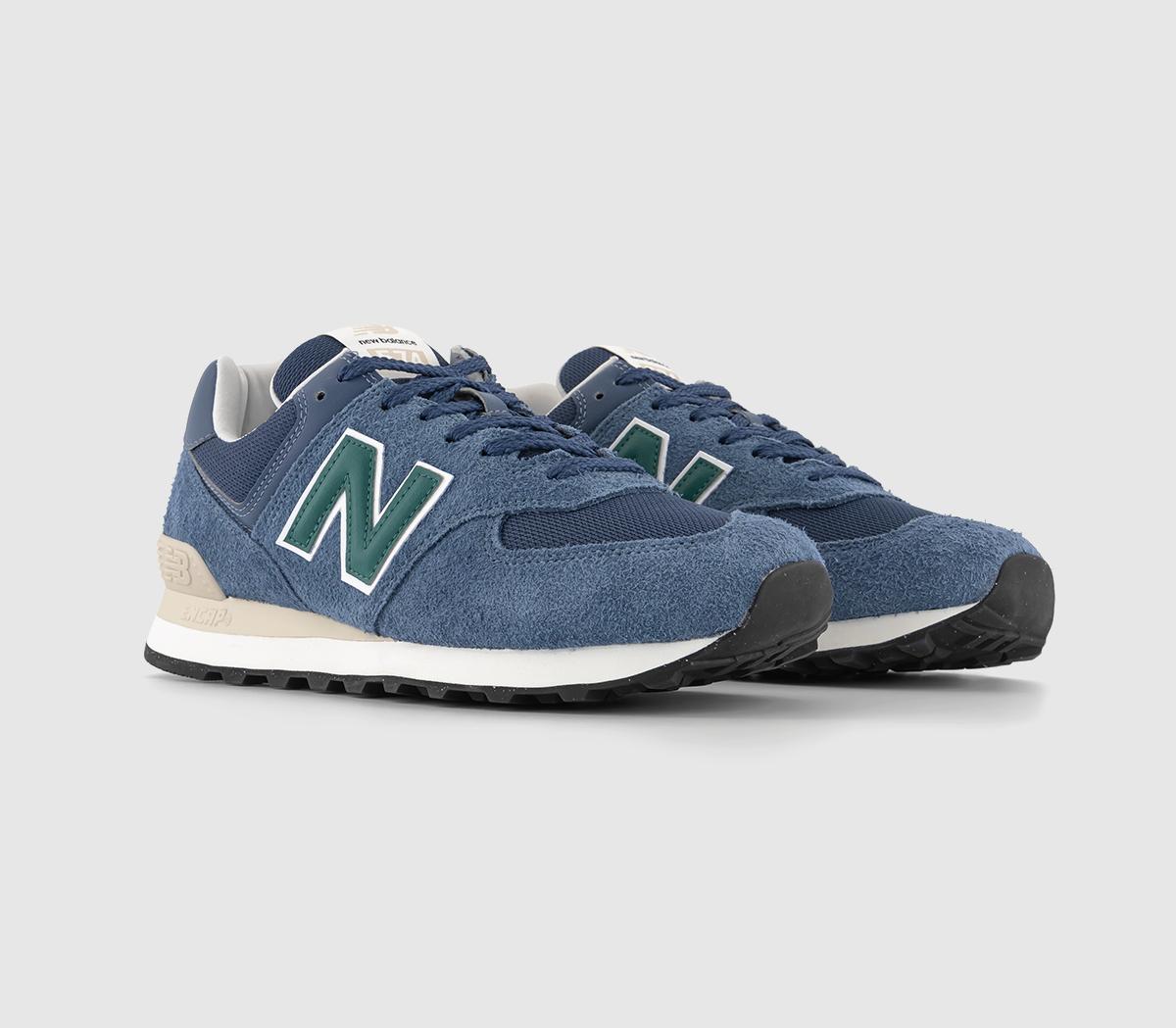 New Balance 574 Trainers Blue Navy Green, 11