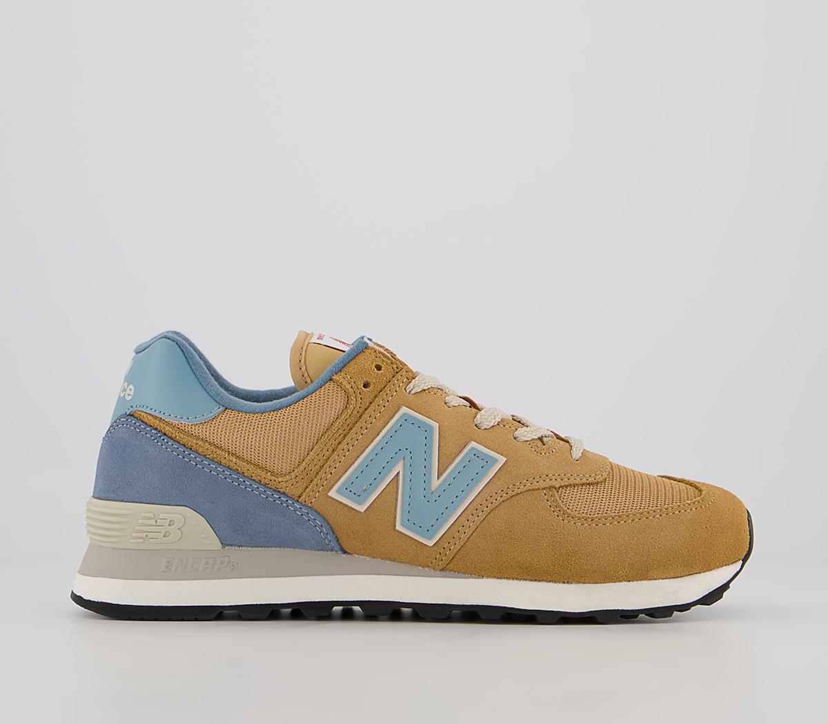 New Balance 574 Trainers Tan Blue White Black New Balance 574