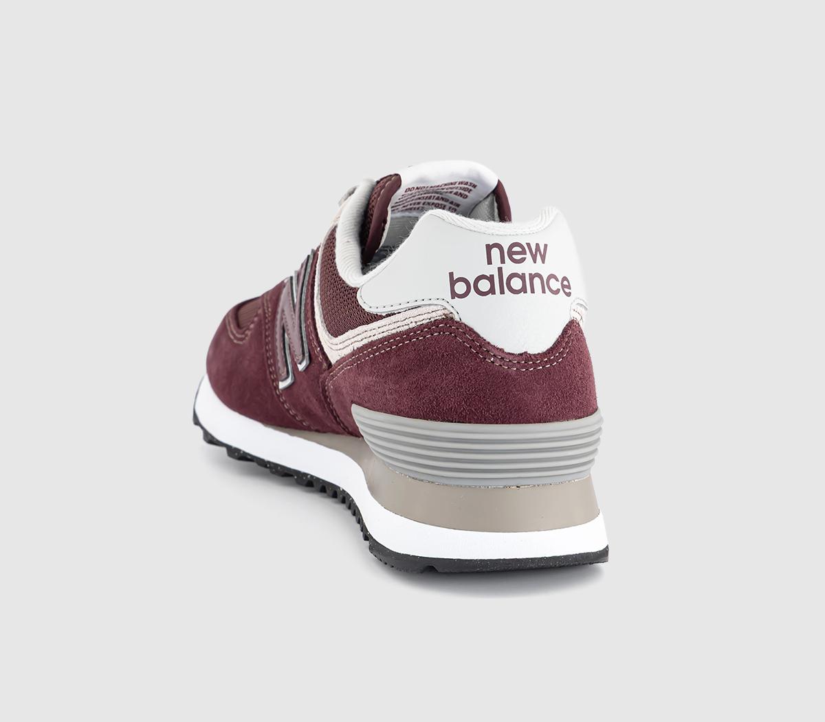 New Balance574 TrainersBurgundy White