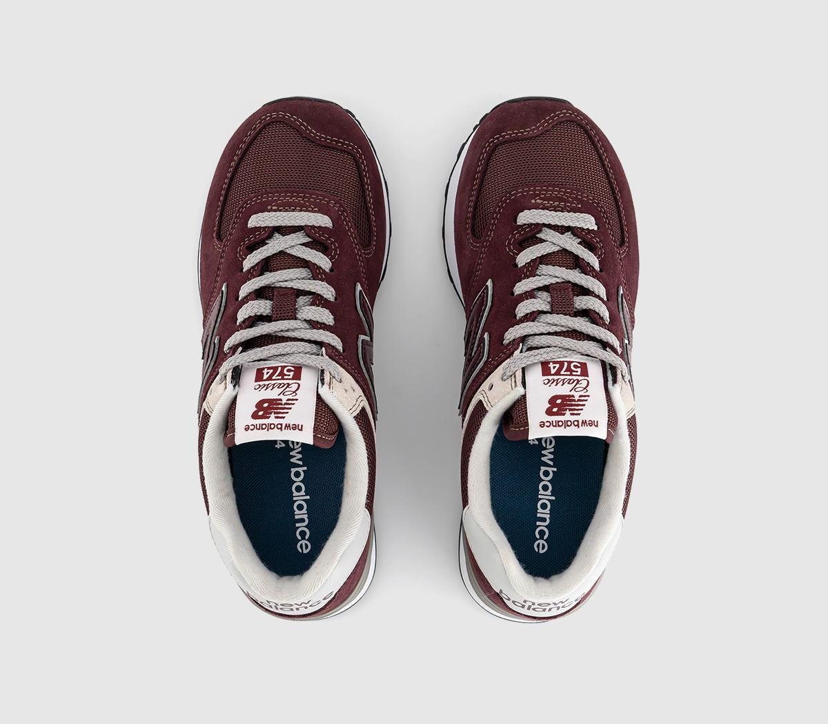 New Balance574 TrainersBurgundy White