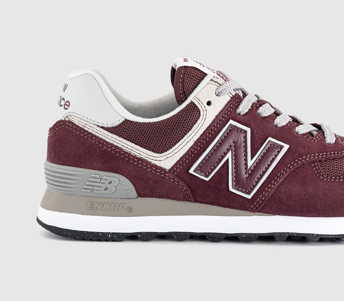 New Balance574 TrainersBurgundy White