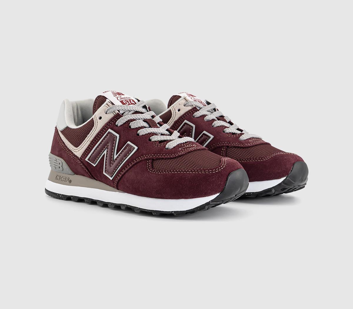 New Balance574 TrainersBurgundy White