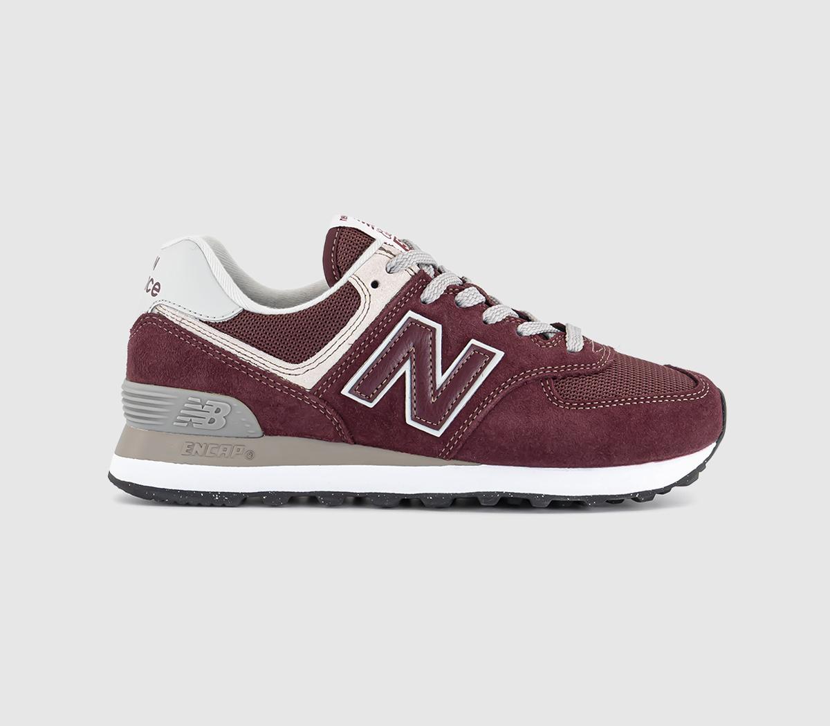 New Balance574 TrainersBurgundy White