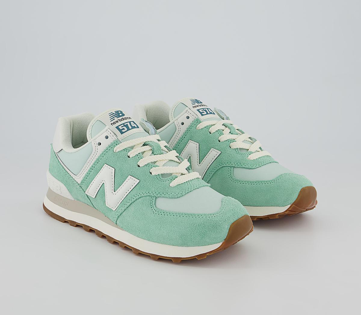 New Balance 574 Trainers Mint White - Women's Trainers