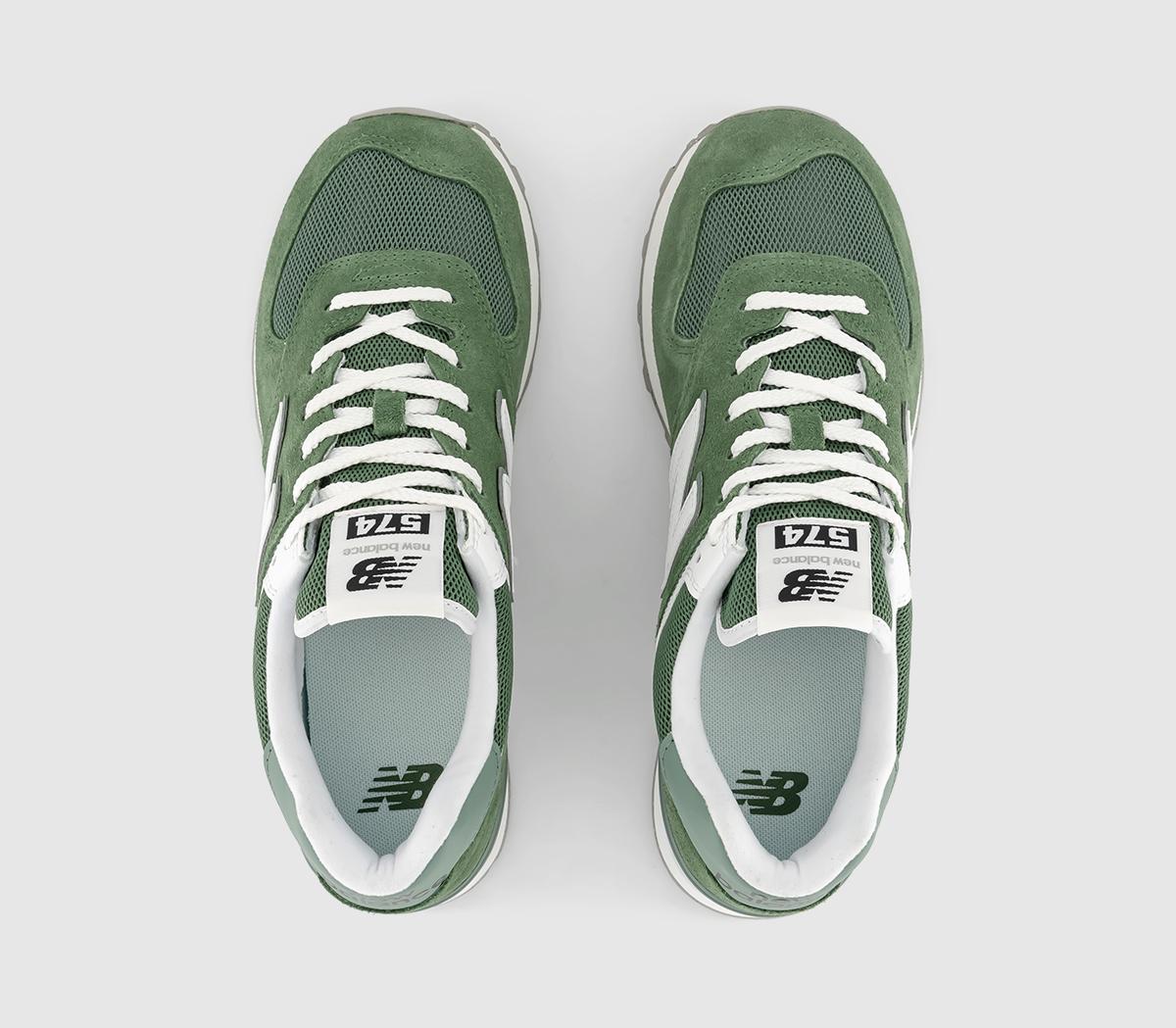 New Balance 574 Trainers Alpine Green White - New Balance 574