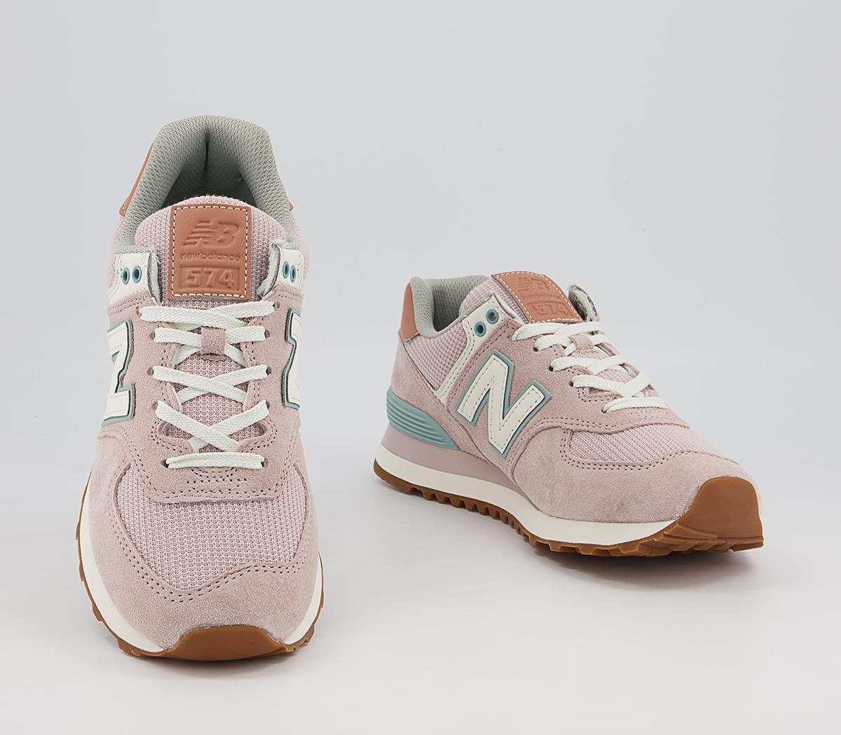 New Balance 574 Trainers Space Pink Faded Mahogany - Women's Trainers