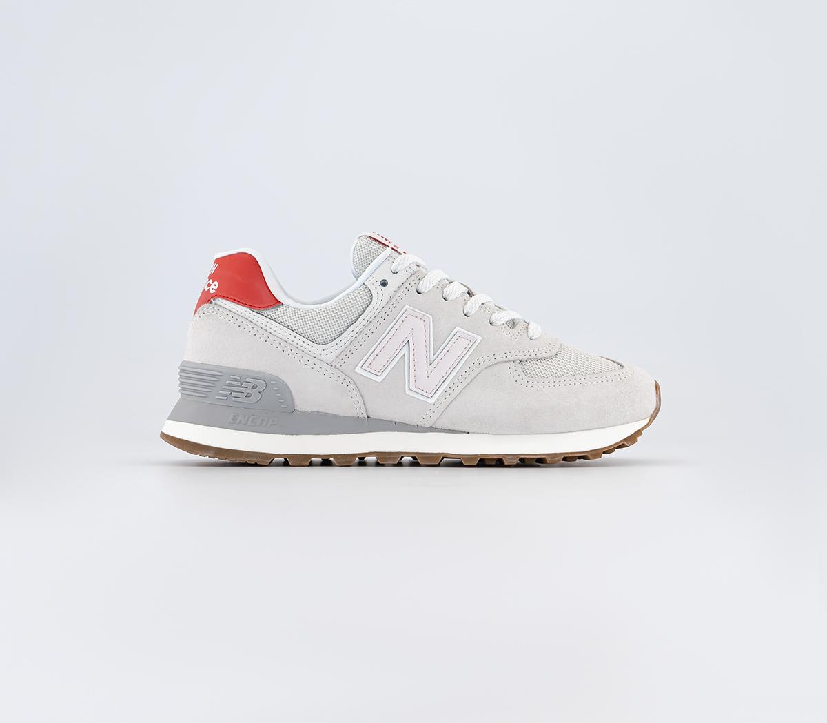 574 Trainers Reflection Pink Red Grey Gum