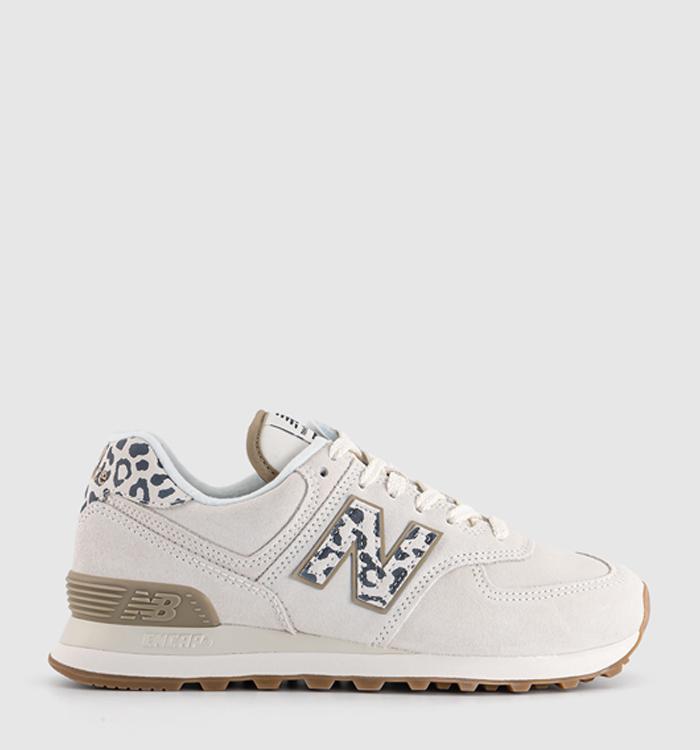 New Balance 574 Trainers Sea Salt Leopard