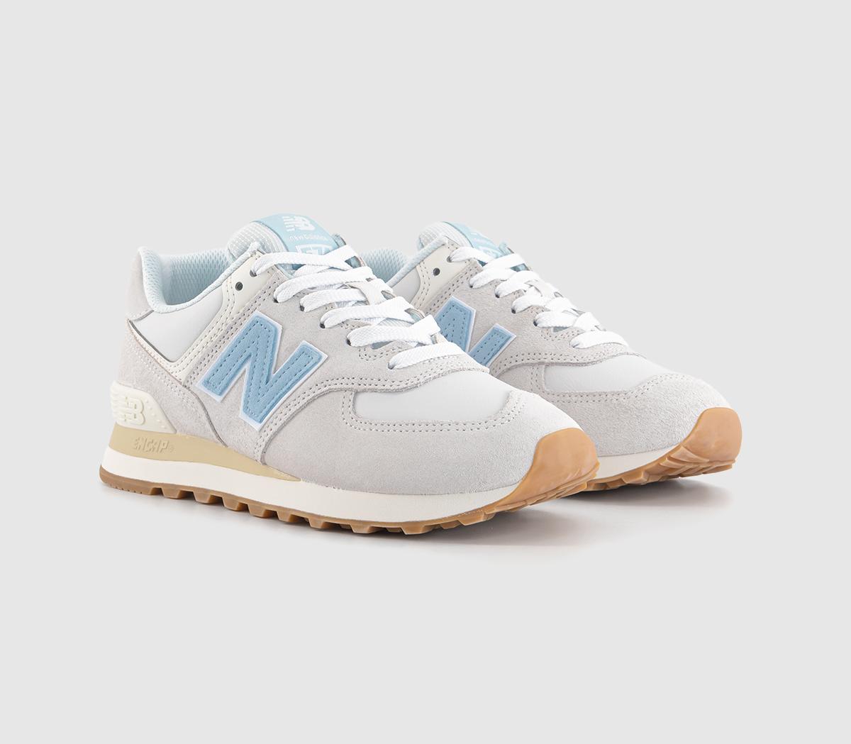 New Balance Mens 574 Trainers Reflection Cream/White/Blue, 9