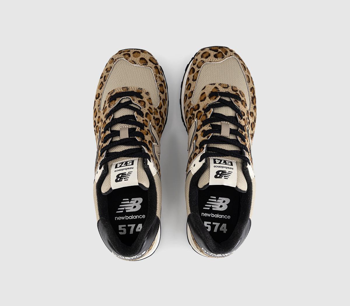 New Balance574 TrainersStoneware Linen Black Leopard