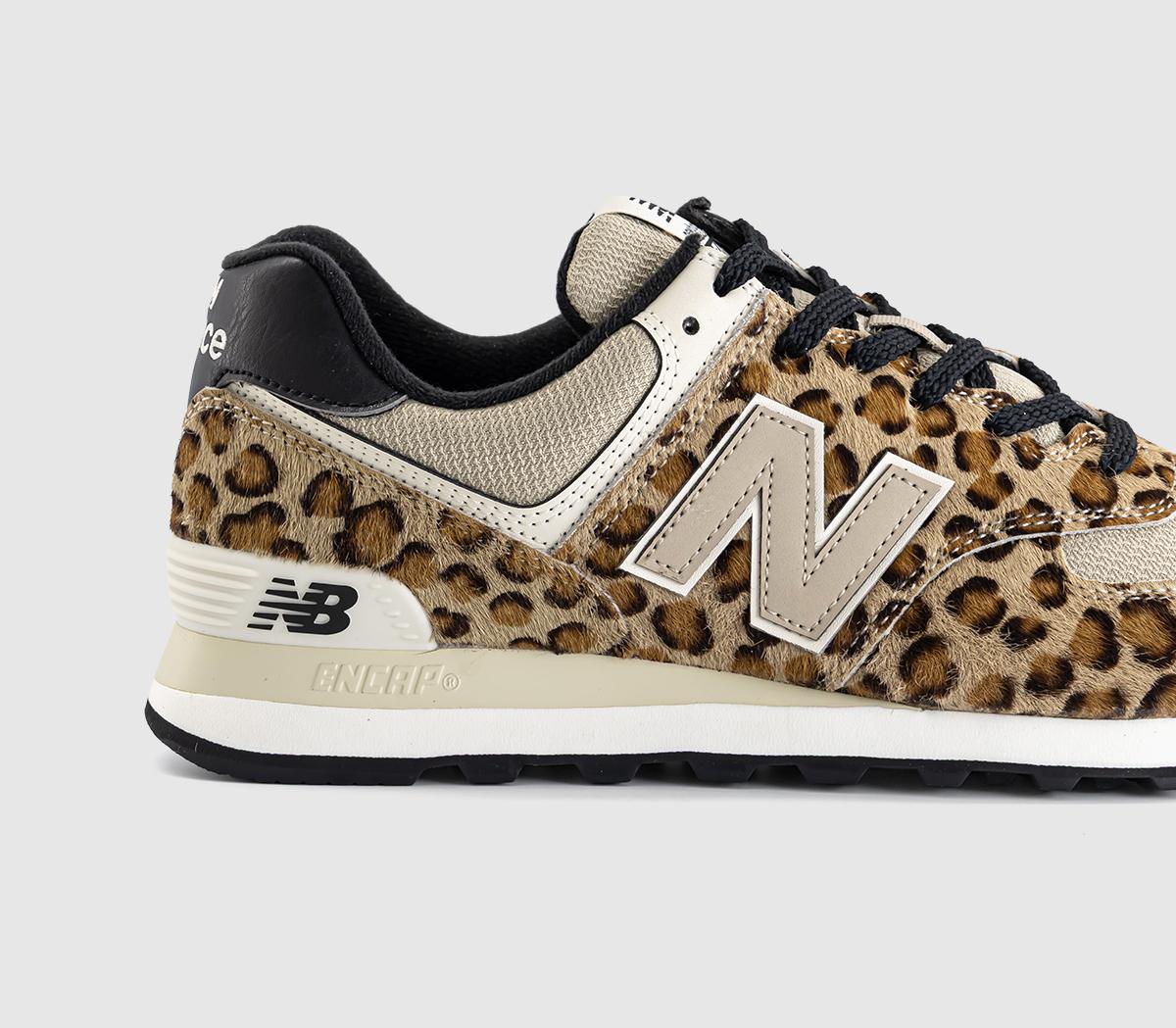 New Balance574 TrainersStoneware Linen Black Leopard