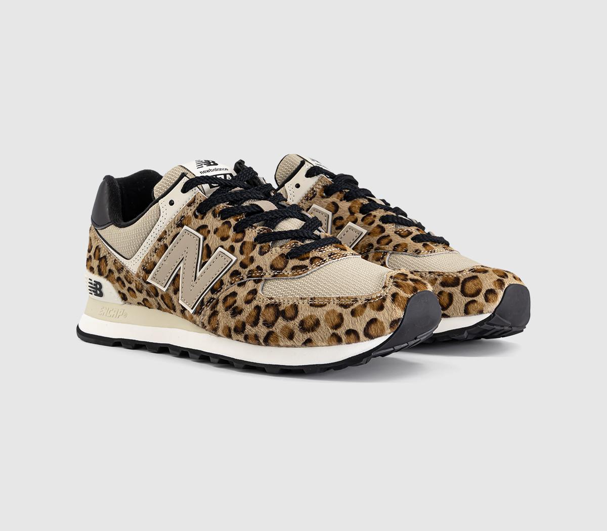 New Balance574 TrainersStoneware Linen Black Leopard