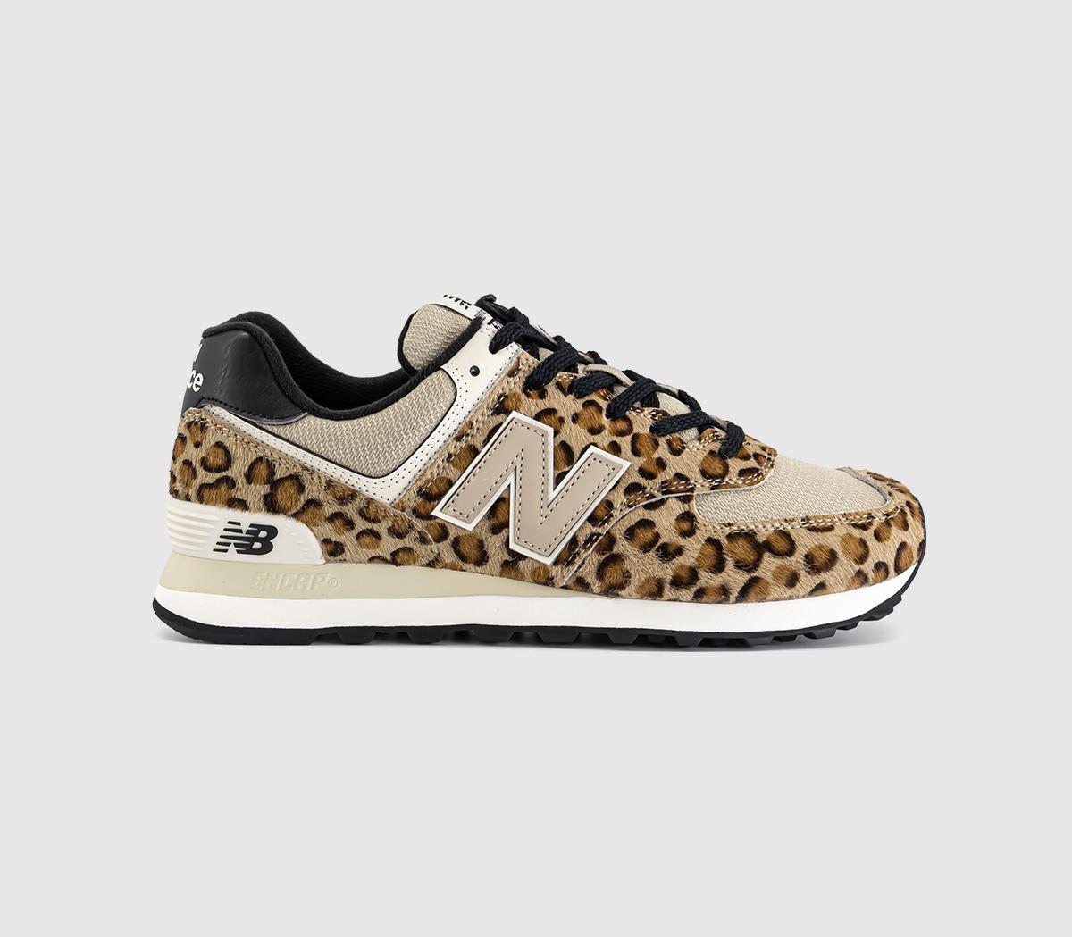 New Balance574 TrainersStoneware Linen Black Leopard
