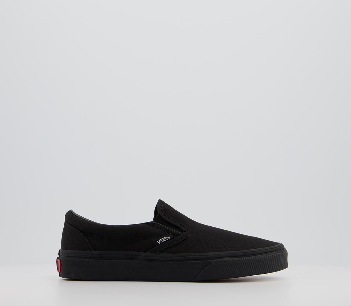 mens black vans slip ons