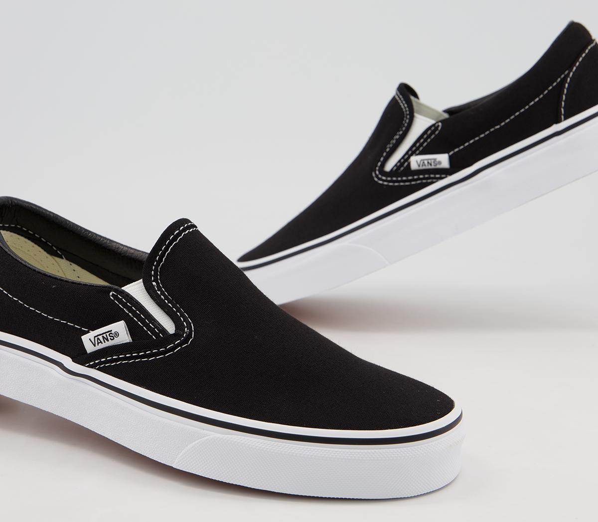 Vans Classic Slip On Trainers Vans Classic Slip On Trainers Black White