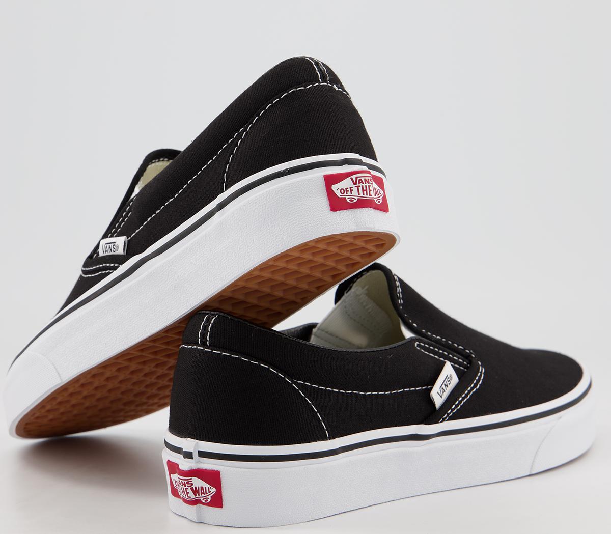 Vans Classic Slip On Trainers Vans Classic Slip On Trainers Black White