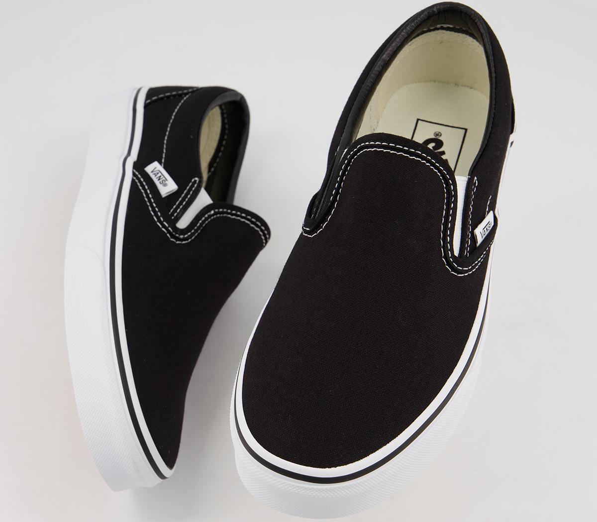Vans Classic Slip On Trainers Vans Classic Slip On Trainers Black White