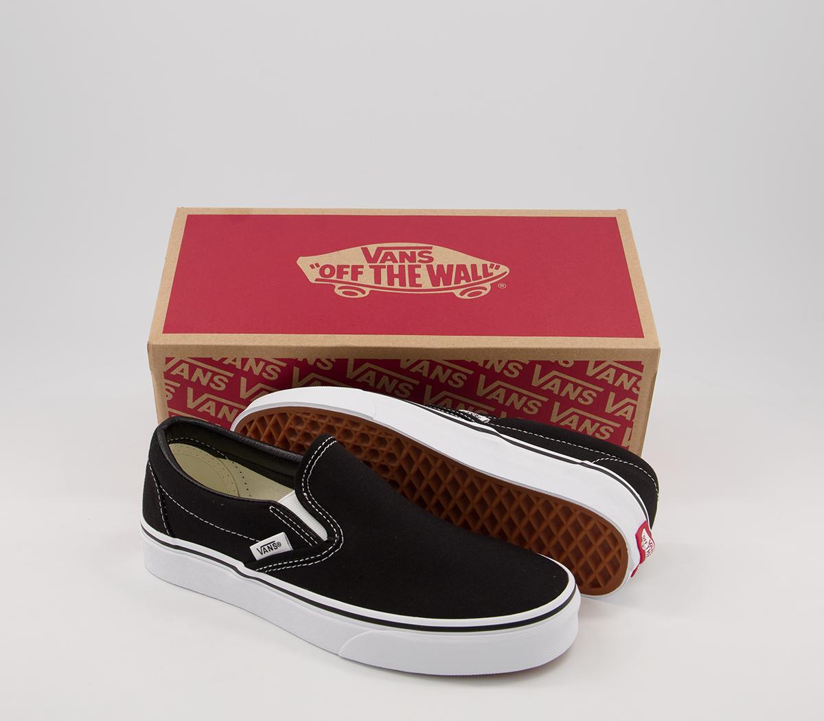 Vans Classic Slip On Trainers Vans Classic Slip On Trainers Black White